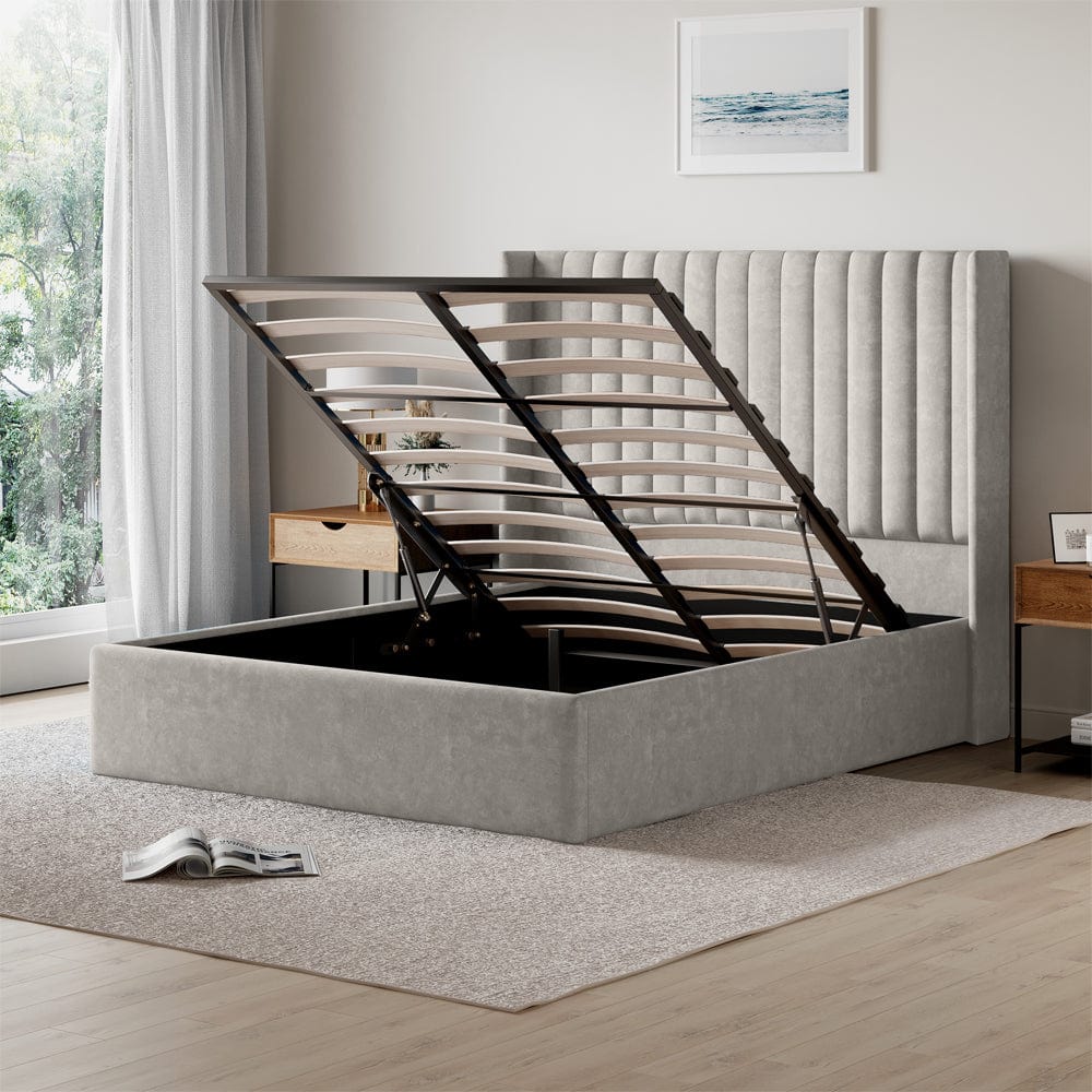 Russell Pneumatic Ottoman Storage Bed Double / King Bed Lift Up Storage Bed Frame