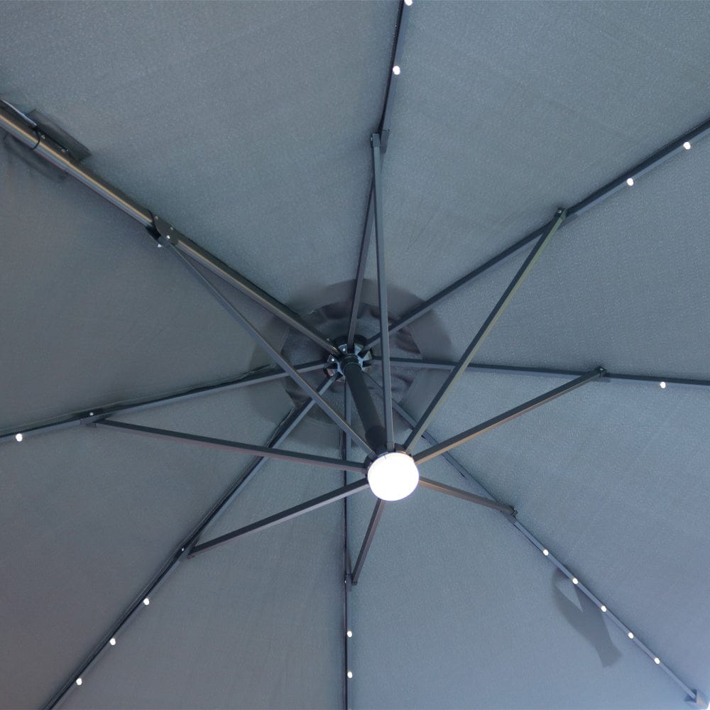 Roma 3M Solar LED Cantilever Parasol