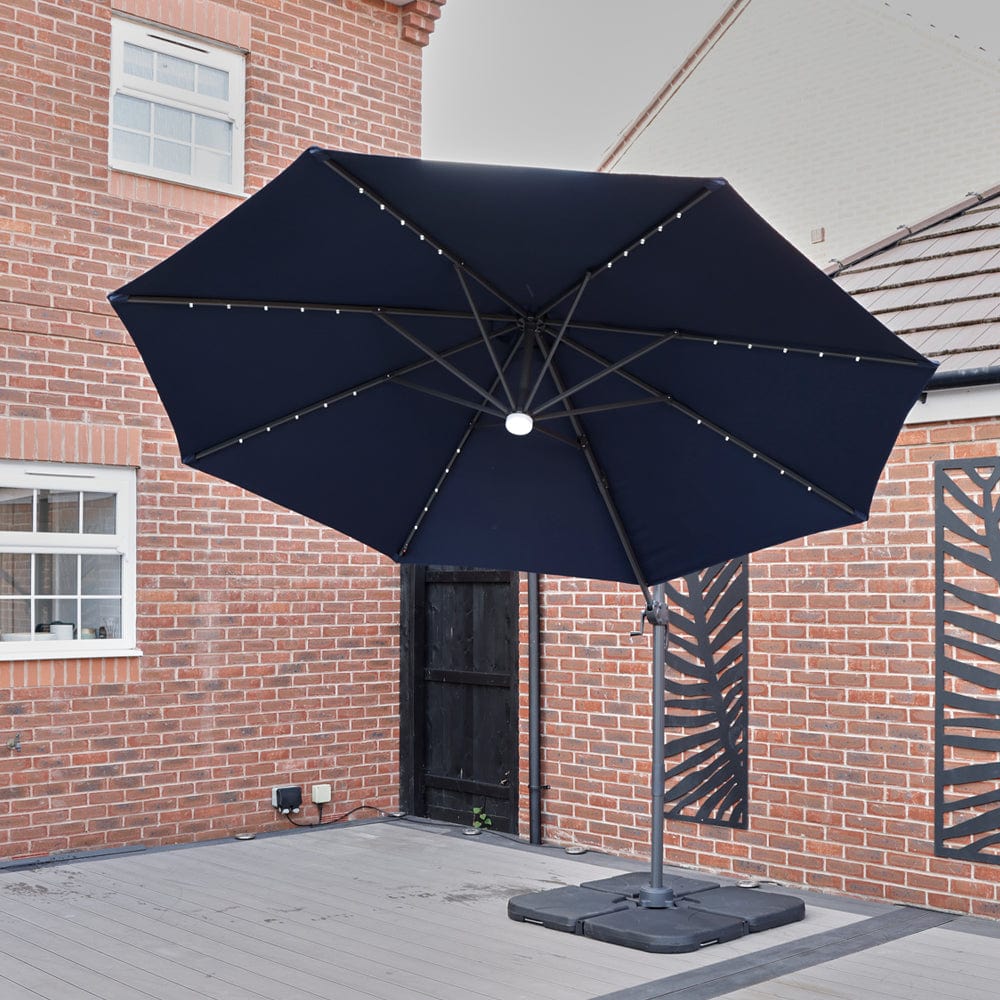 Roma 3M Solar LED Cantilever Parasol