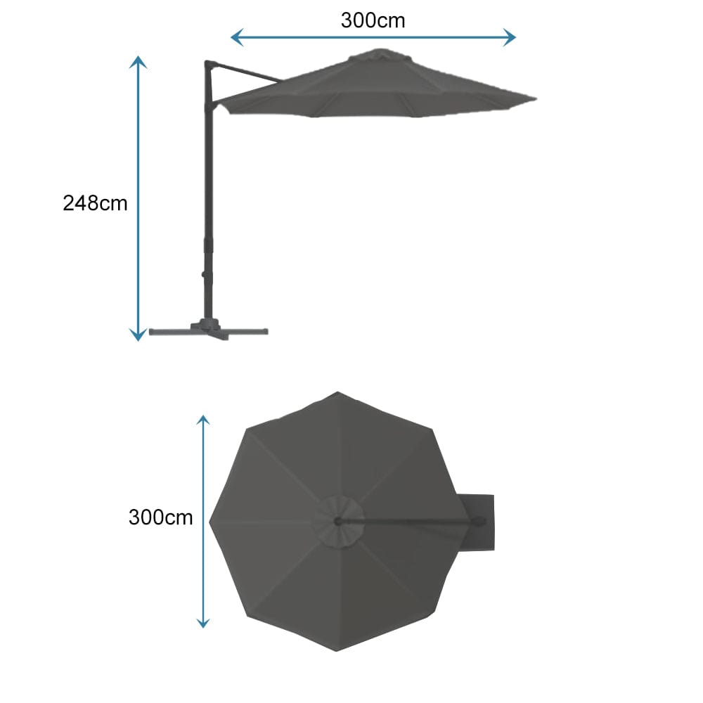 Roma 3M Solar LED Cantilever Parasol