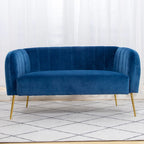 Russell Velvet Two Seater Sofa In Blue