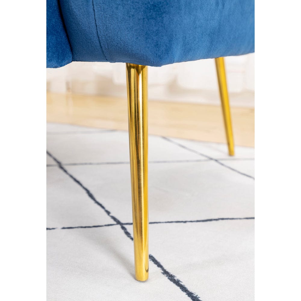 Russell Velvet Two Seater Sofa In Blue