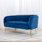 Russell Velvet Two Seater Sofa In Blue