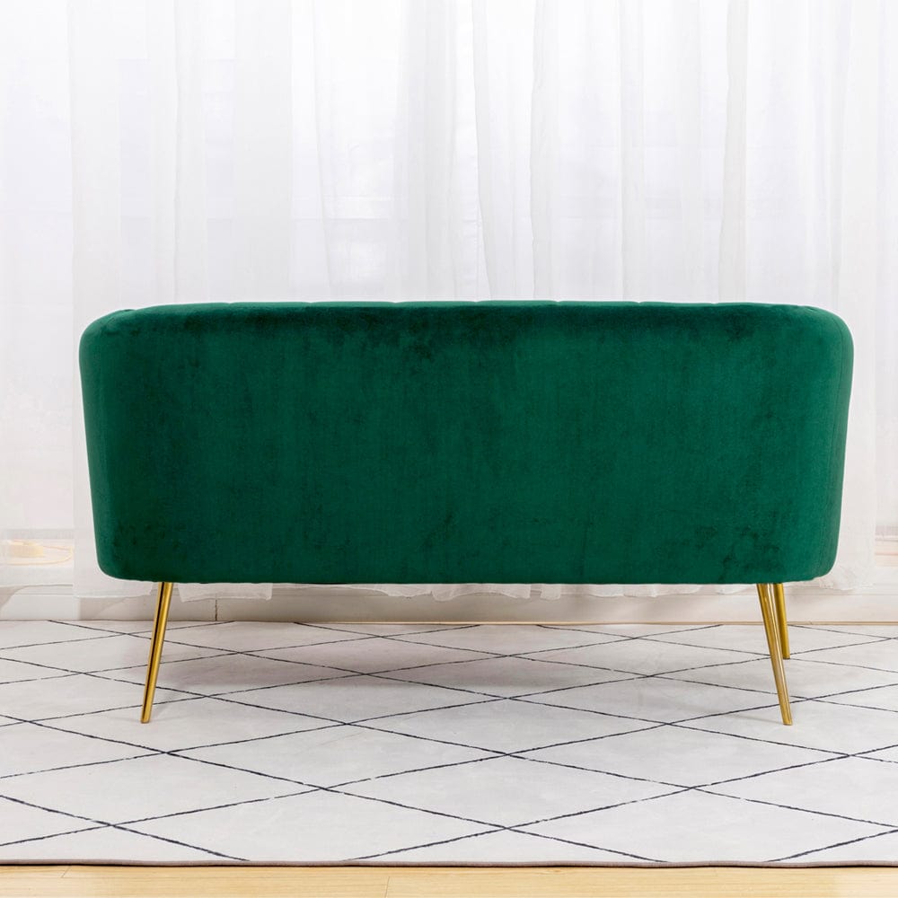 Russell Velvet Two Seater Sofa In Green