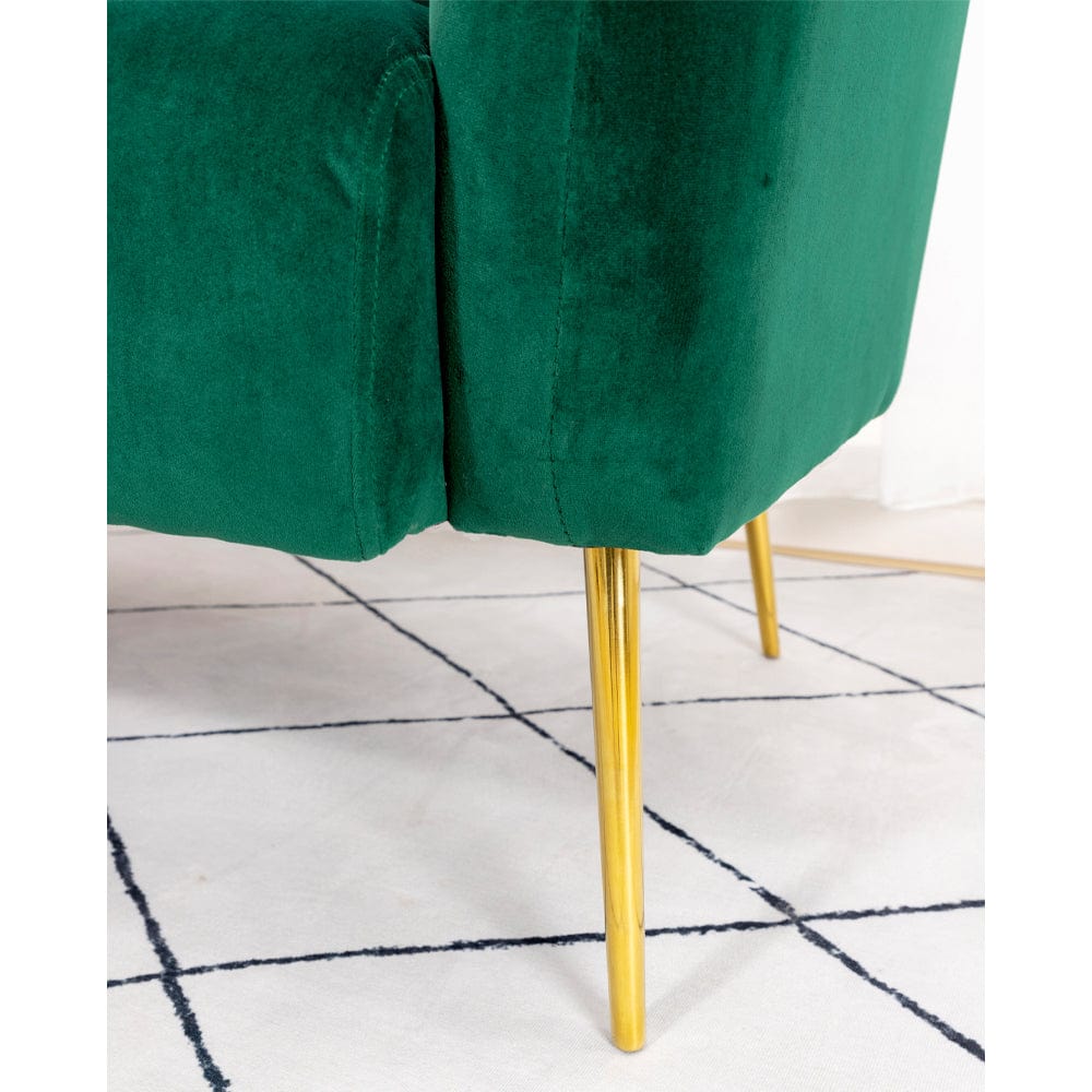 Russell Velvet Two Seater Sofa In Green