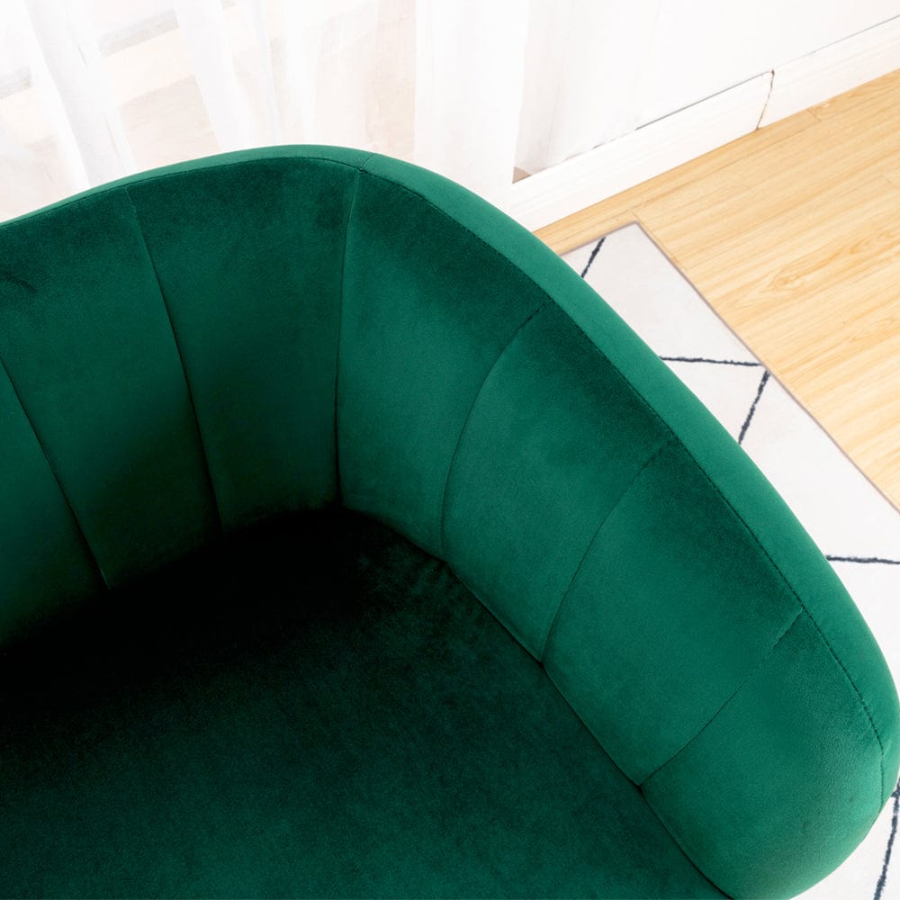 Russell Velvet Two Seater Sofa In Green