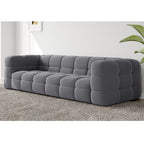 Serenity Latex Foam Boucle Sofa Ottoman In Grey