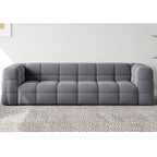Serenity Latex Foam Boucle Sofa Ottoman In Grey