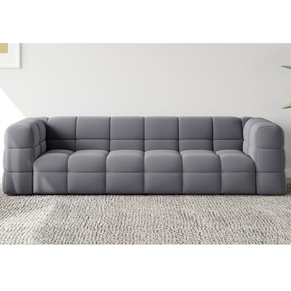 Serenity Latex Foam Boucle Sofa Ottoman In Grey