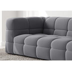 Serenity Latex Foam Boucle Sofa Ottoman In Grey