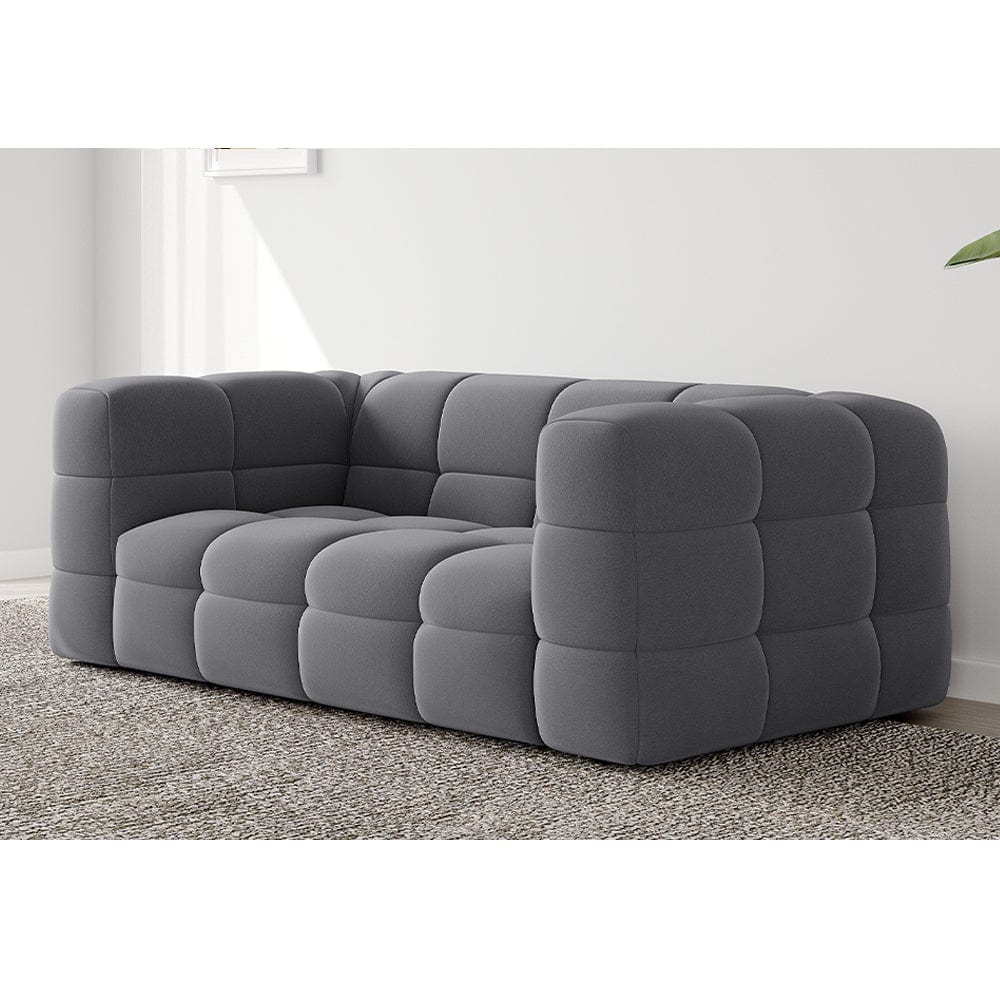 Serenity Latex Foam Boucle Sofa Ottoman In Grey