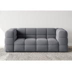 Serenity Latex Foam Boucle Sofa Ottoman In Grey