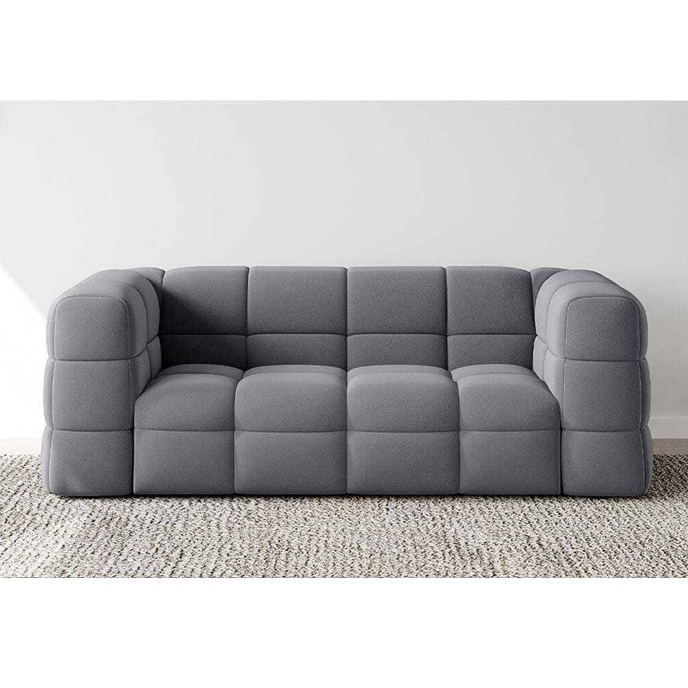 Serenity Latex Foam Boucle Sofa Ottoman In Grey