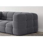 Serenity Latex Foam Boucle Sofa Ottoman In Grey