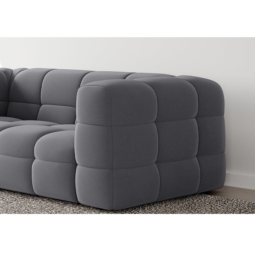 Serenity Latex Foam Boucle Sofa Ottoman In Grey