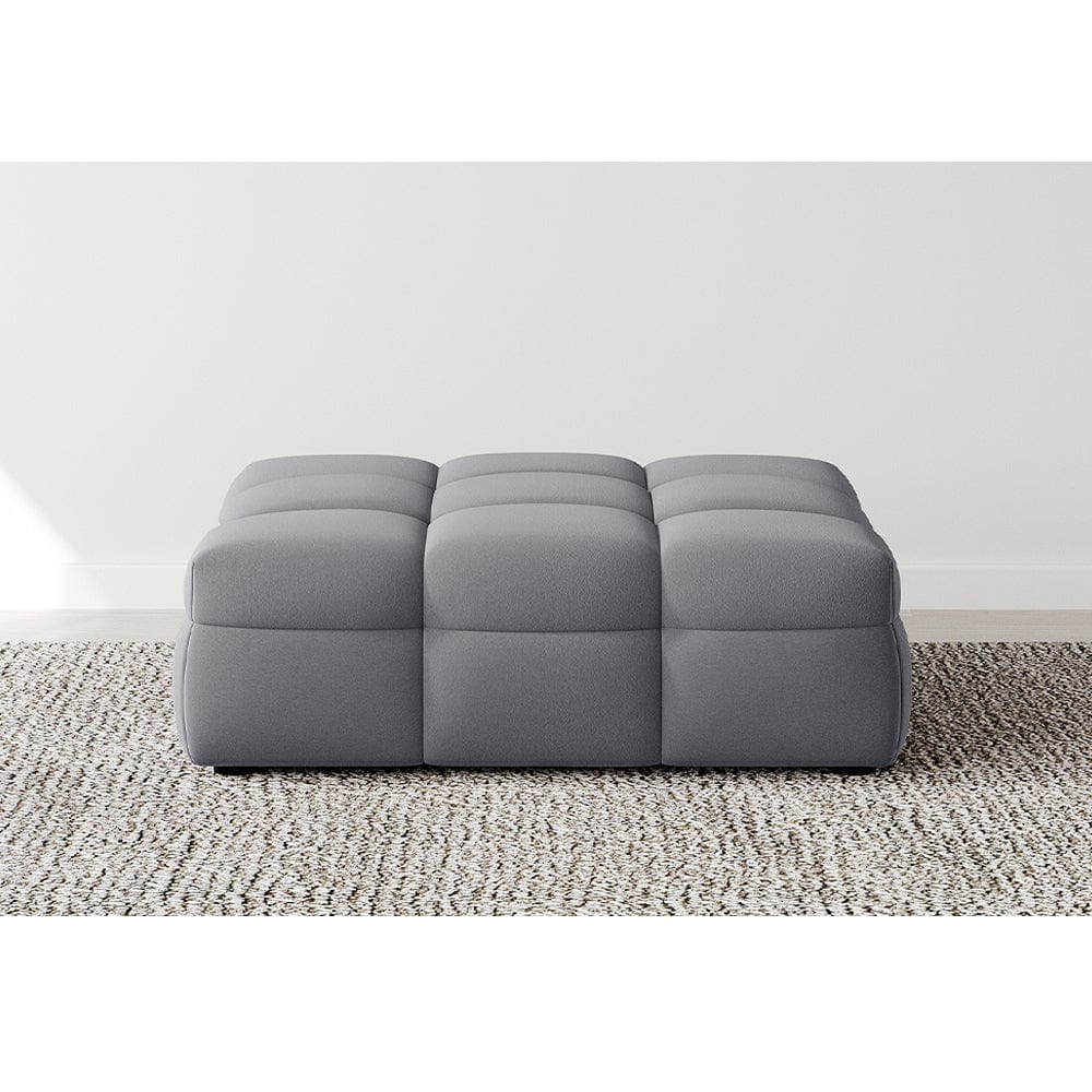 Serenity Latex Foam Boucle Sofa Ottoman In Grey