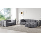Serenity Latex Foam Boucle Sofa Ottoman In Grey