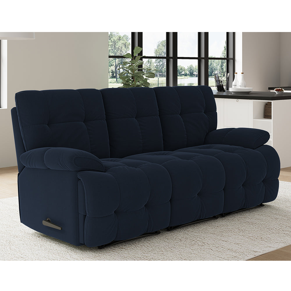 Sleek Velvet 3 Seater Recliner Sofa Manual Or Electric Option