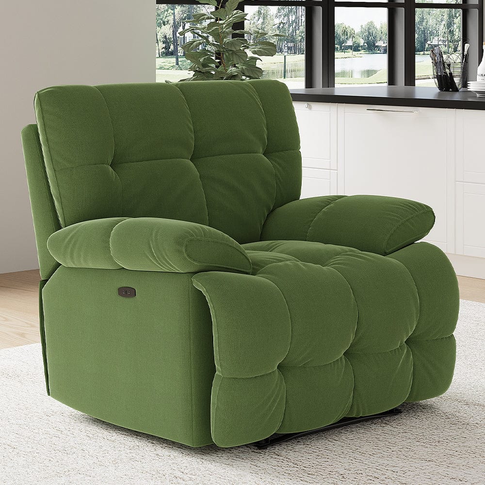 Sleek Velvet Recliner Armchair Manual Or Electric Option