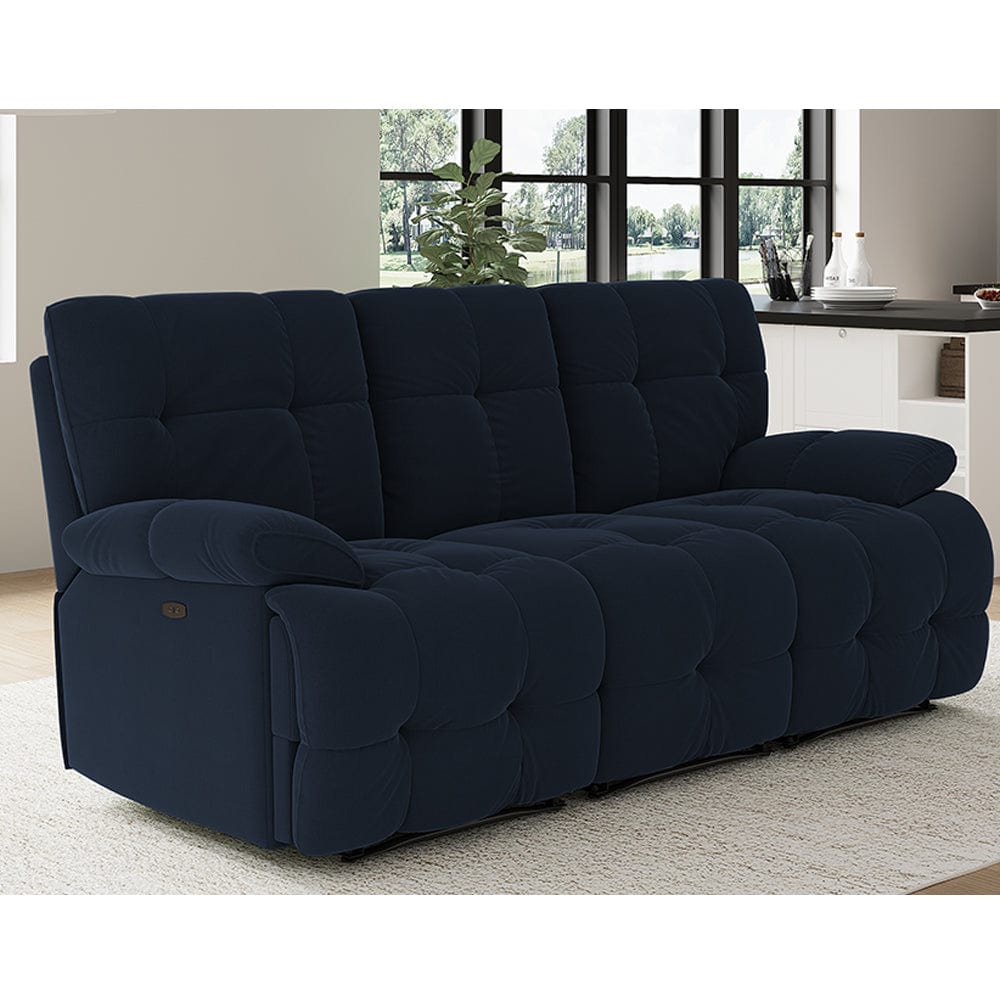 Sleek Velvet 3 Seater Recliner Sofa Manual Or Electric Option