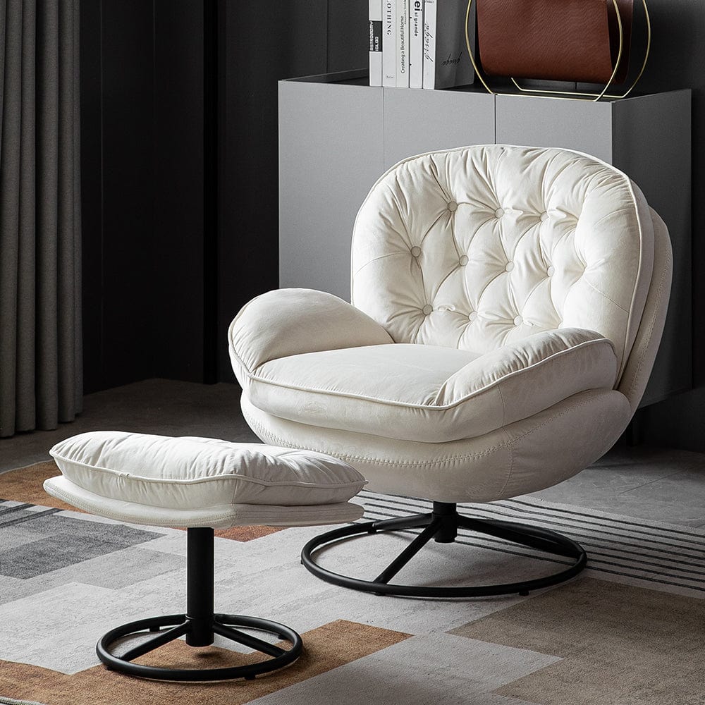 Sol Swivel Chair With Footstool