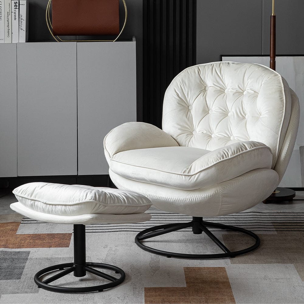 Sol Swivel Chair With Footstool