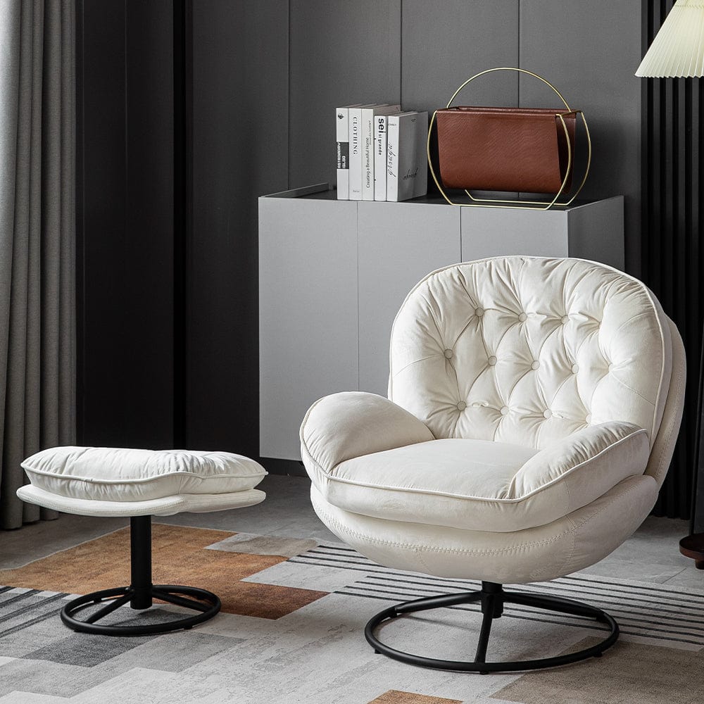 Sol Swivel Chair With Footstool