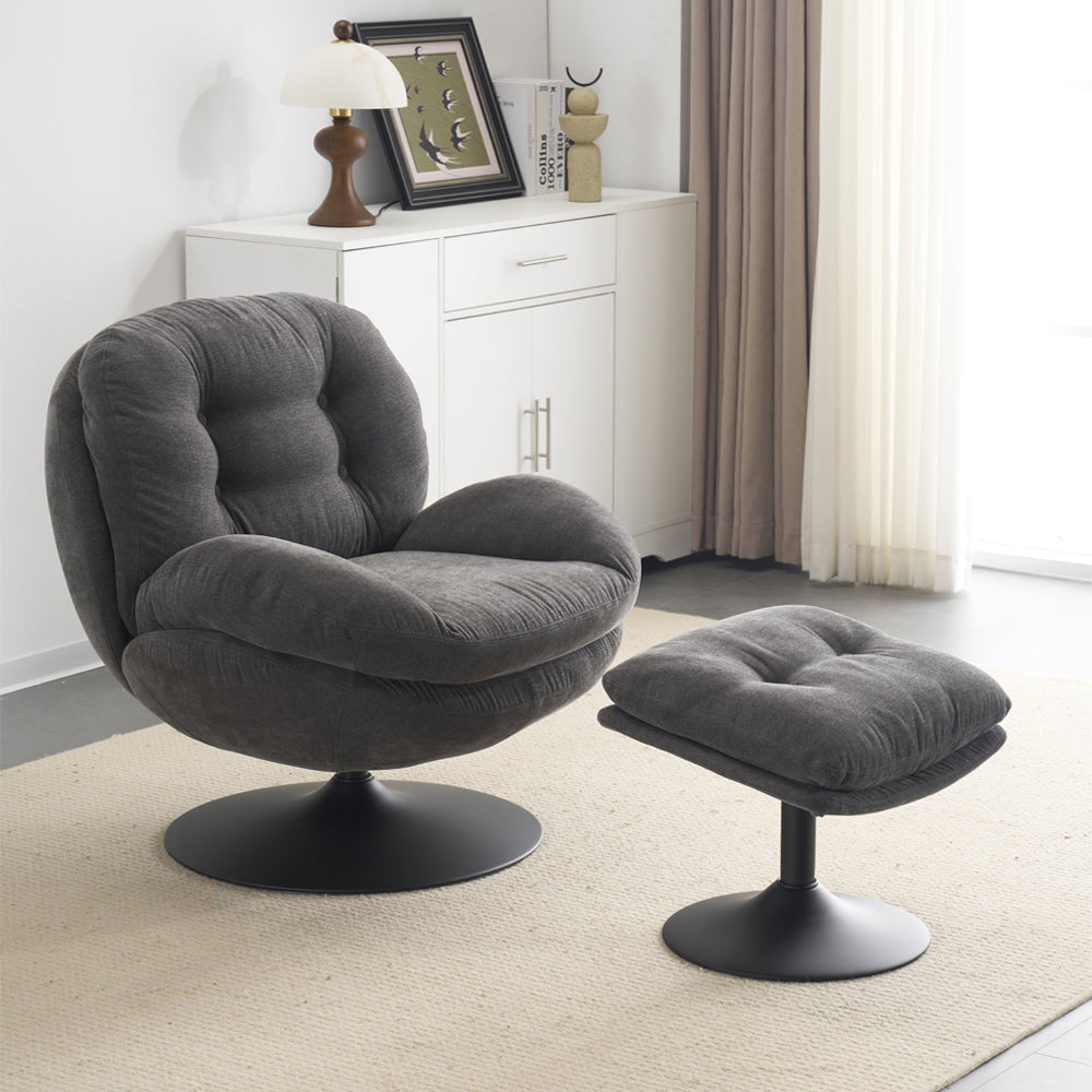 Sol Swivel Chair With Footstool