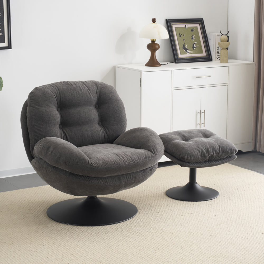 Sol Swivel Chair With Footstool
