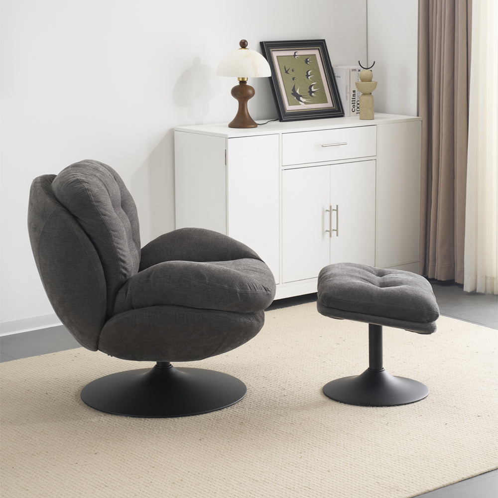 Sol Swivel Chair With Footstool