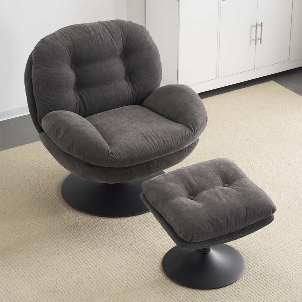 Sol Swivel Chair With Footstool