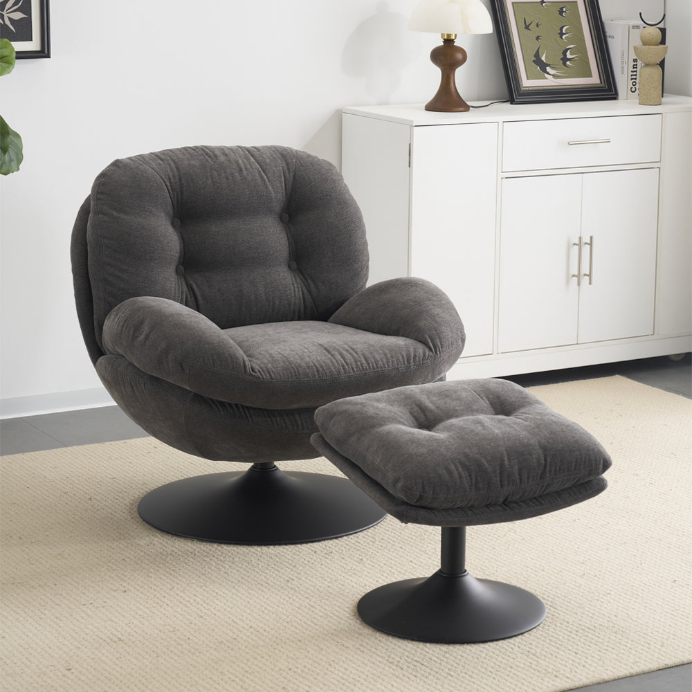 Sol Swivel Chair With Footstool