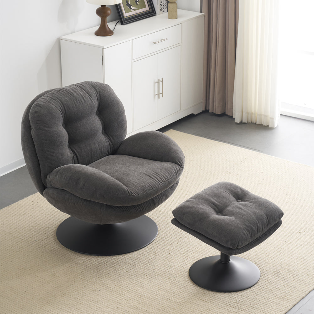 Sol Swivel Chair With Footstool