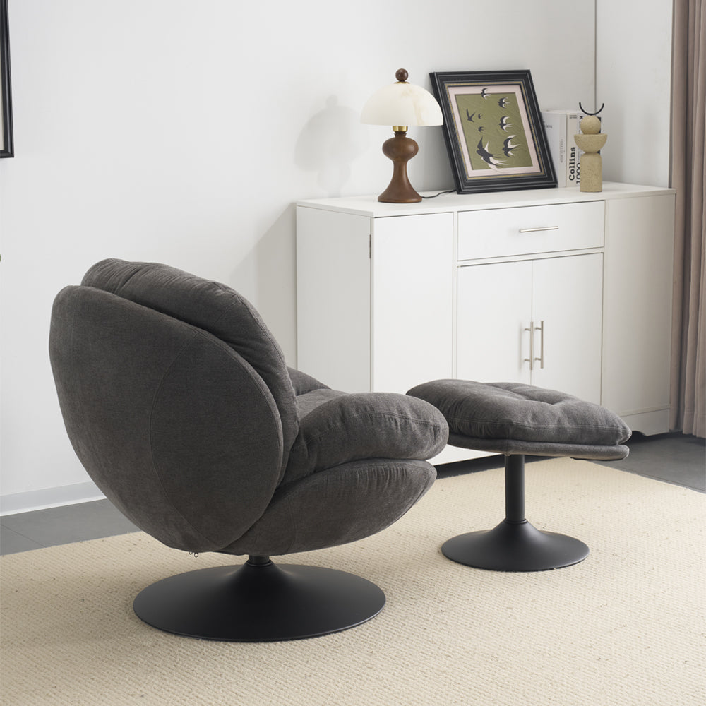 Sol Swivel Chair With Footstool