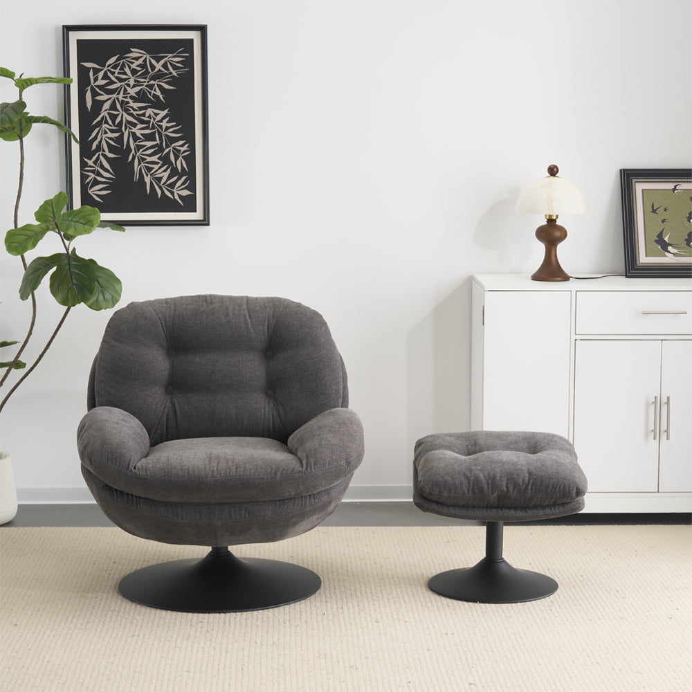 Sol Swivel Chair With Footstool