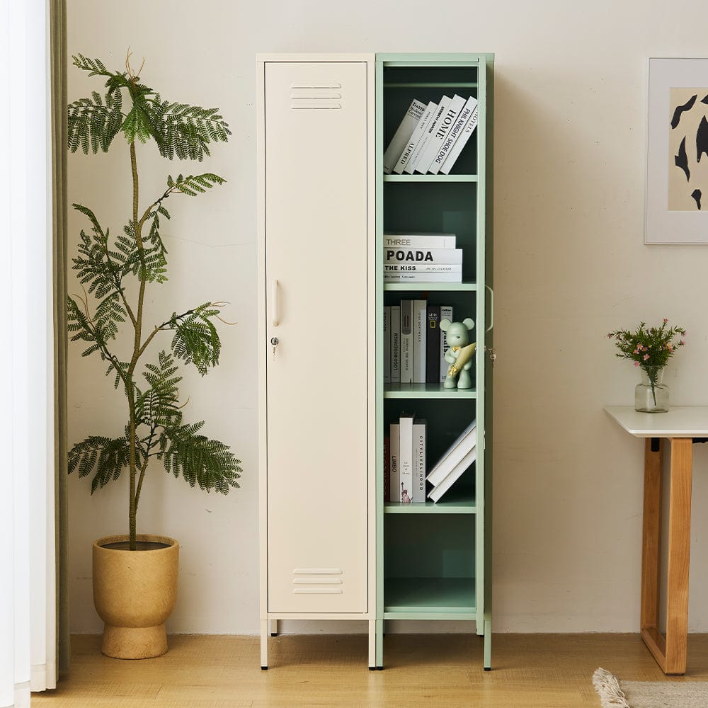 Set of 2 Lokki® Single Door Locker Set With Adjustable Shelf Storage Cabinet