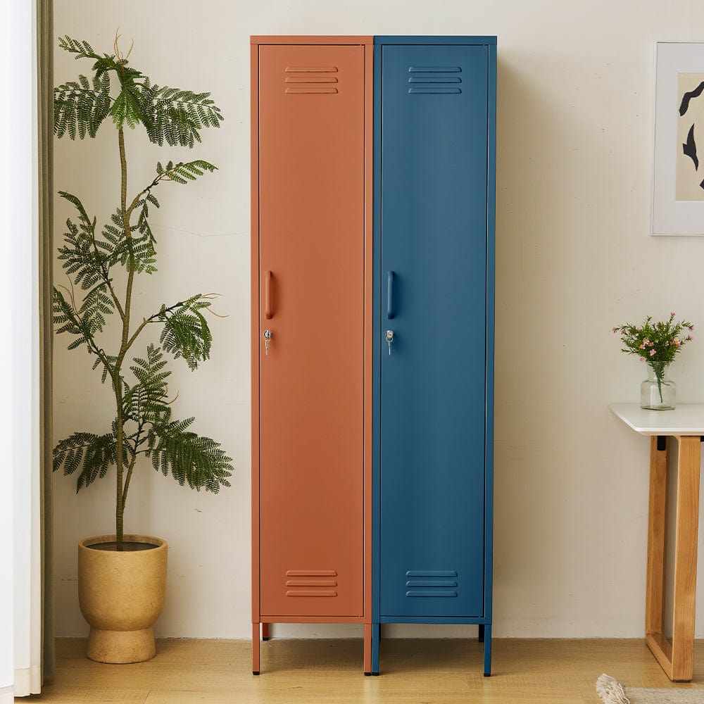 Set of 2 Lokki® Single Door Locker Set With Adjustable Shelf Storage Cabinet