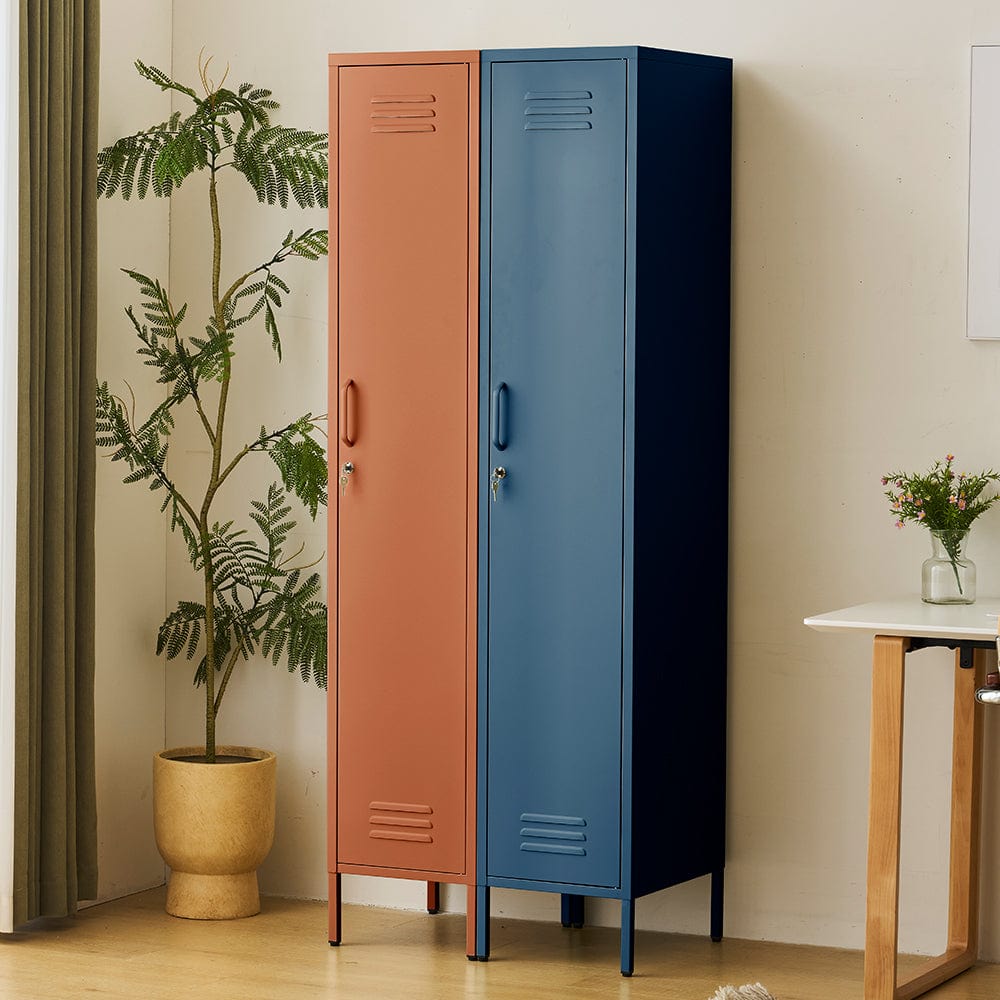 Set of 2 Lokki® Single Door Locker Set With Adjustable Shelf Storage Cabinet