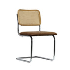 Set Of 2 Boho PU & Rattan Dining Chairs