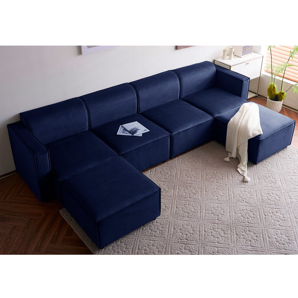 Tessa Modular 4 Seater Sofa with 2 Ottomans