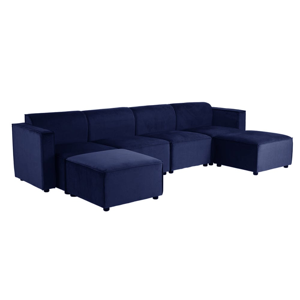 Tessa Modular 4 Seater Sofa with 2 Ottomans