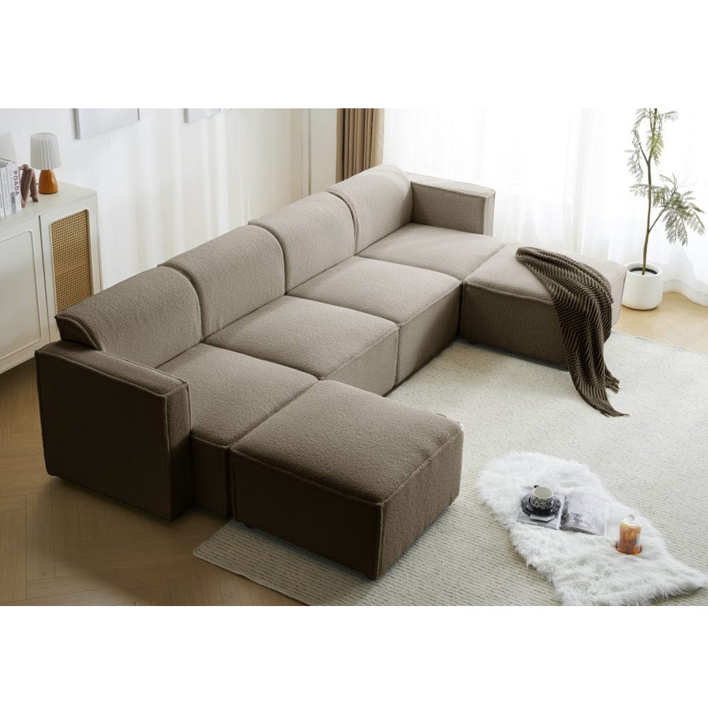 Tessa Modular 4 Seater Sofa with 2 Ottomans