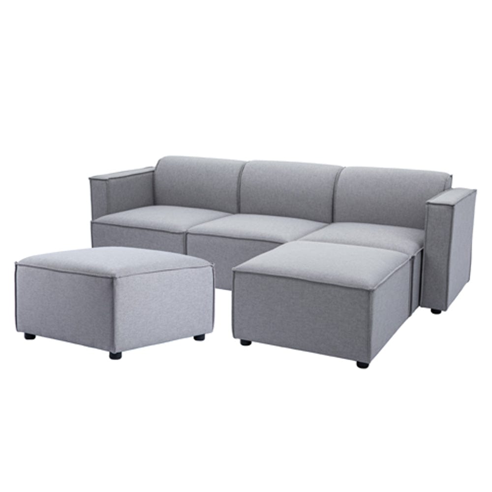 Tessa Modular 3 Seater Sofa with 2 Ottomans