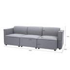 Tessa Modular 3 Seater Sofa with 2 Ottomans