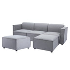 Tessa Modular 3 Seater Sofa with 2 Ottomans