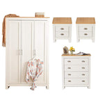 Heritage 4 Piece Bedroom Furniture Set Wardrobe Chest Bedside Table