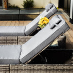 Vancouver Rattan Sun Lounger Set In Grey