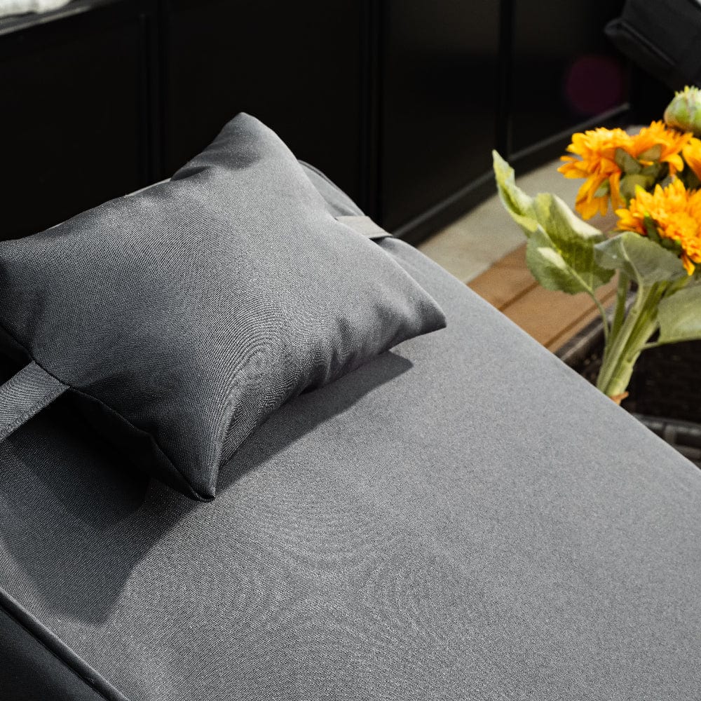 Vancouver Rattan Sun Lounger Set In Grey