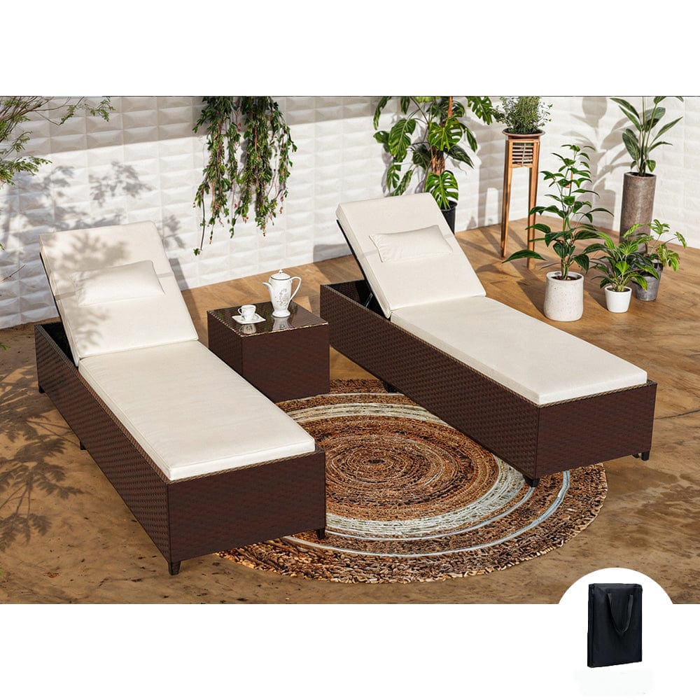 Vancouver Rattan Sun Lounger Set