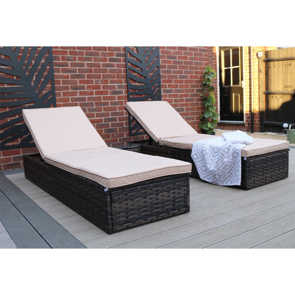 Vancouver Rattan Sun Lounger Set